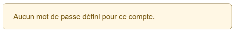 Aucun mot de passe