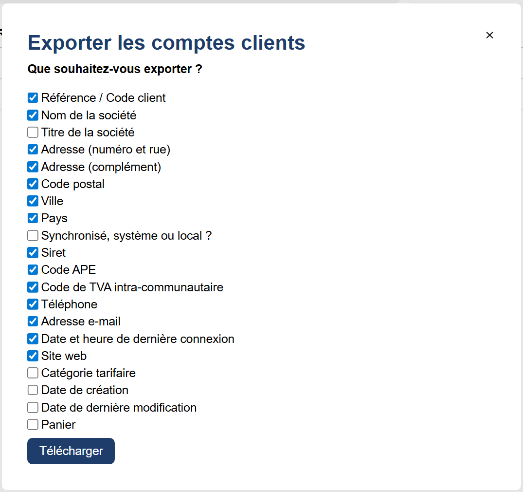 Exporter les organisations