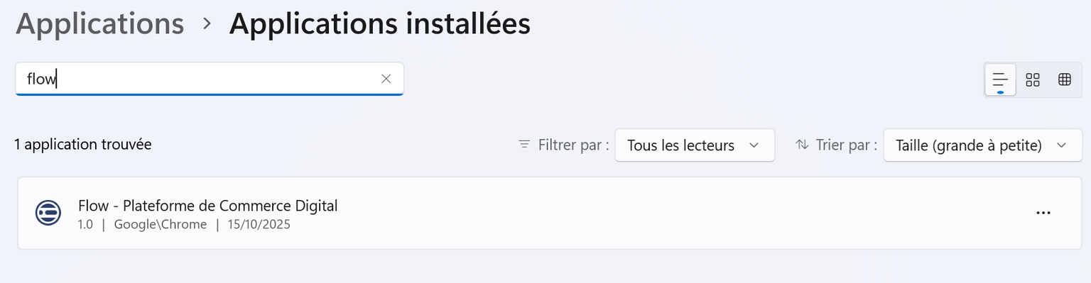 Applications Installées