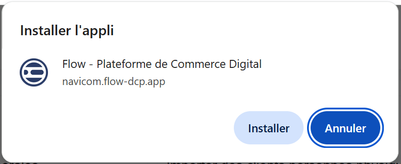 Popup Installer Flow sur Chrome