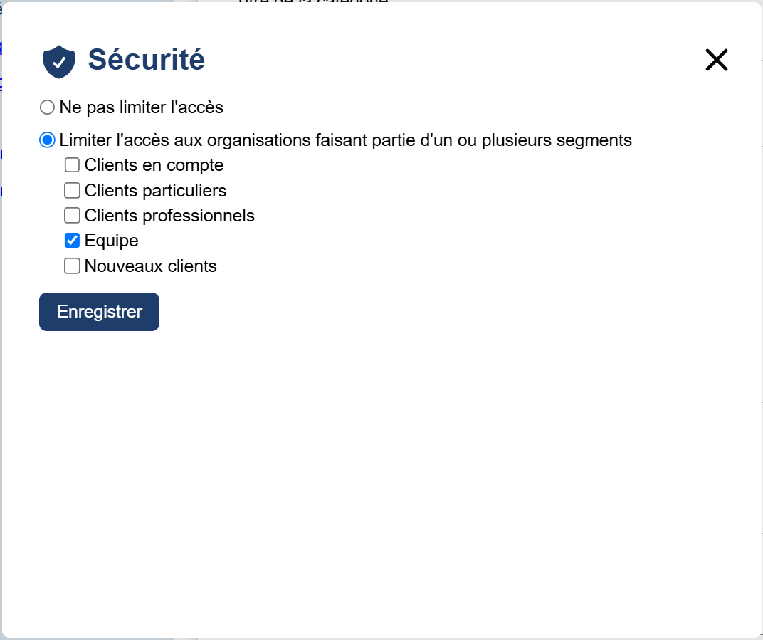 Configurer le contrôle d'accès